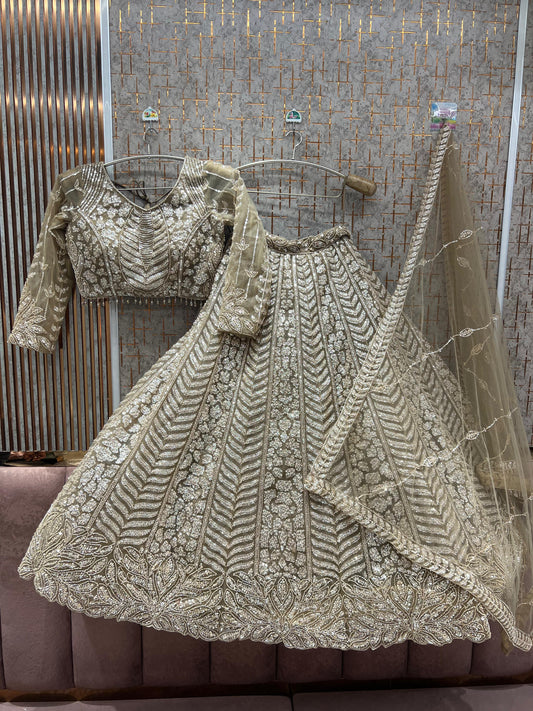 Fantastic golden Ready to wear Crop top Lehenga