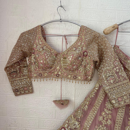 Pretty pink Ready to wear Crop top Lehenga