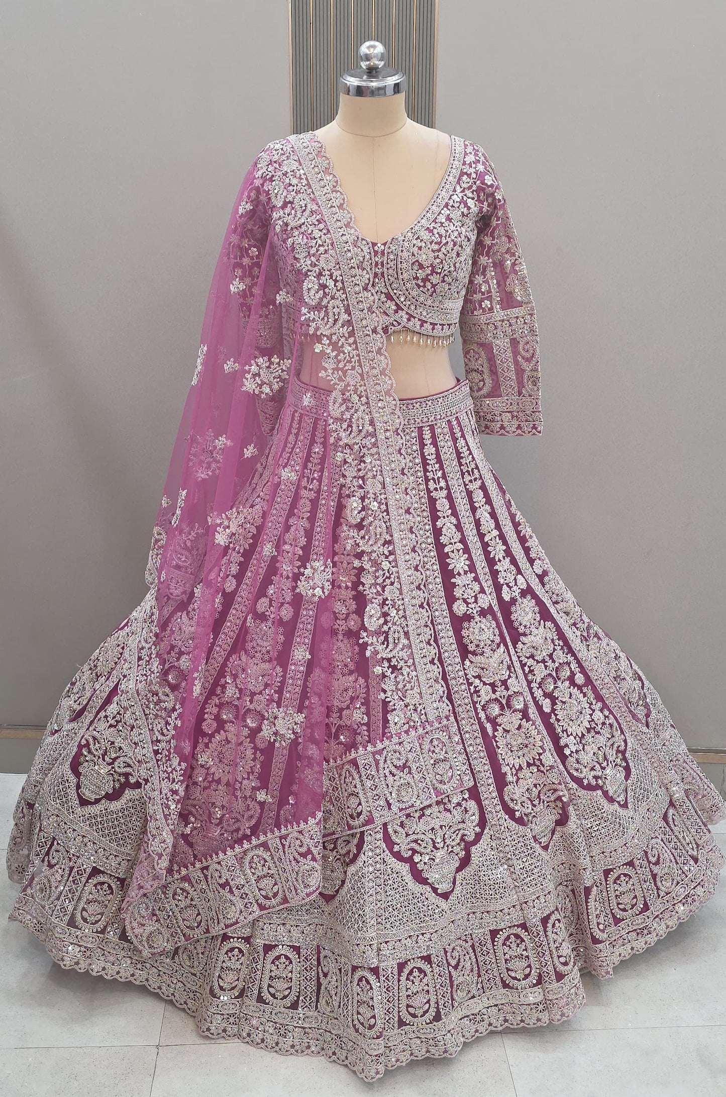 Pretty pink Ready to wear Crop top Lehenga