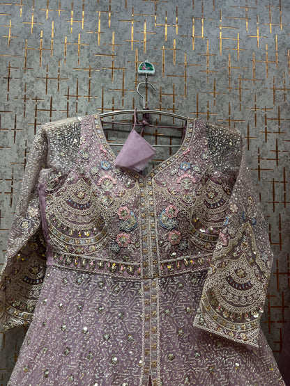 Eye Catching Hot pink peplum Dress Lehenga