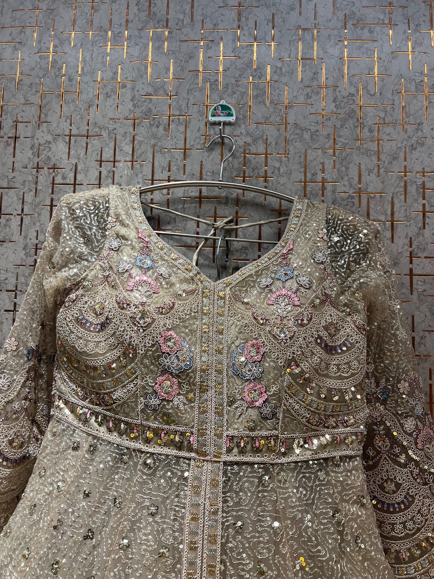 Eye Catching Hot pink peplum Dress Lehenga