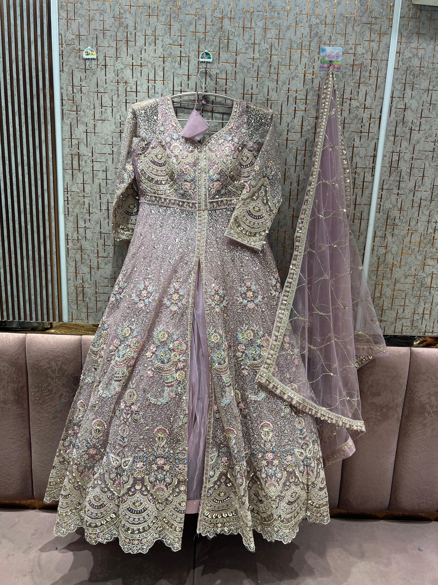 Eye Catching Hot pink peplum Dress Lehenga