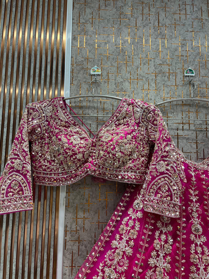 Beautiful Rust Orange handwork Ready to Wear Crop top Lehenga