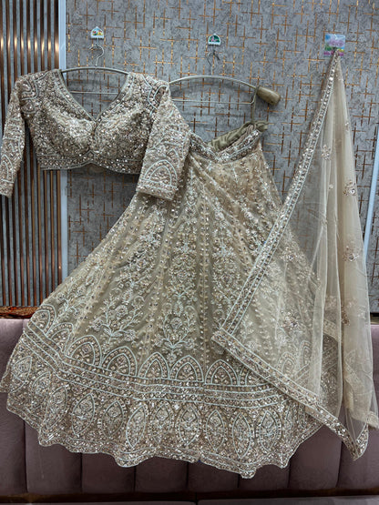 Beautiful Rust Orange handwork Ready to Wear Crop top Lehenga