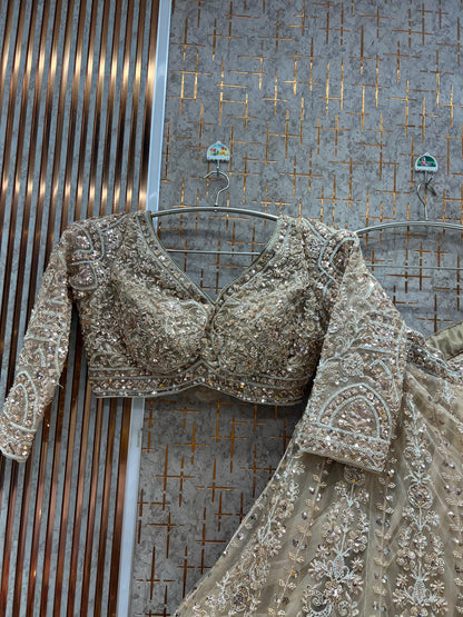 Beautiful Rust Orange handwork Ready to Wear Crop top Lehenga