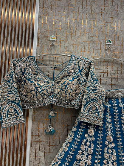 Beautiful Rust Orange handwork Ready to Wear Crop top Lehenga