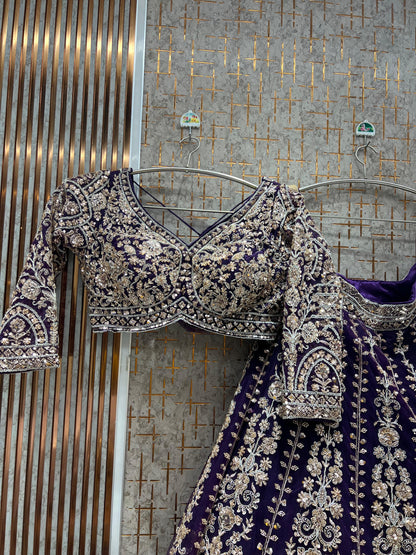 Beautiful Rust Orange handwork Ready to Wear Crop top Lehenga