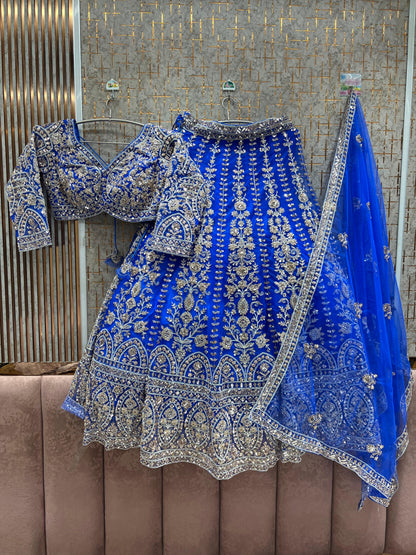 Beautiful Rust Orange handwork Ready to Wear Crop top Lehenga