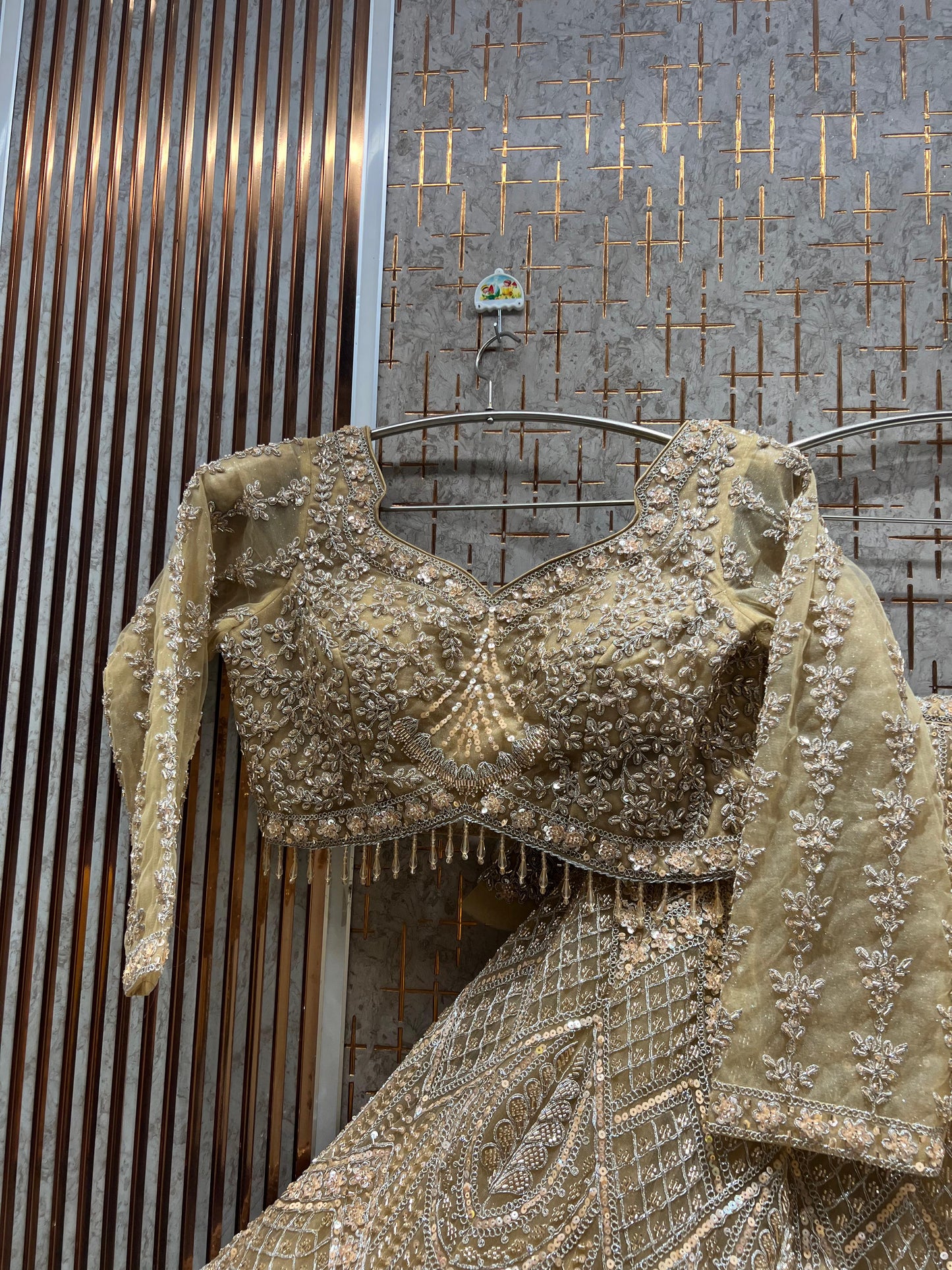 Awesome Baby pink Crop Top Lehenga