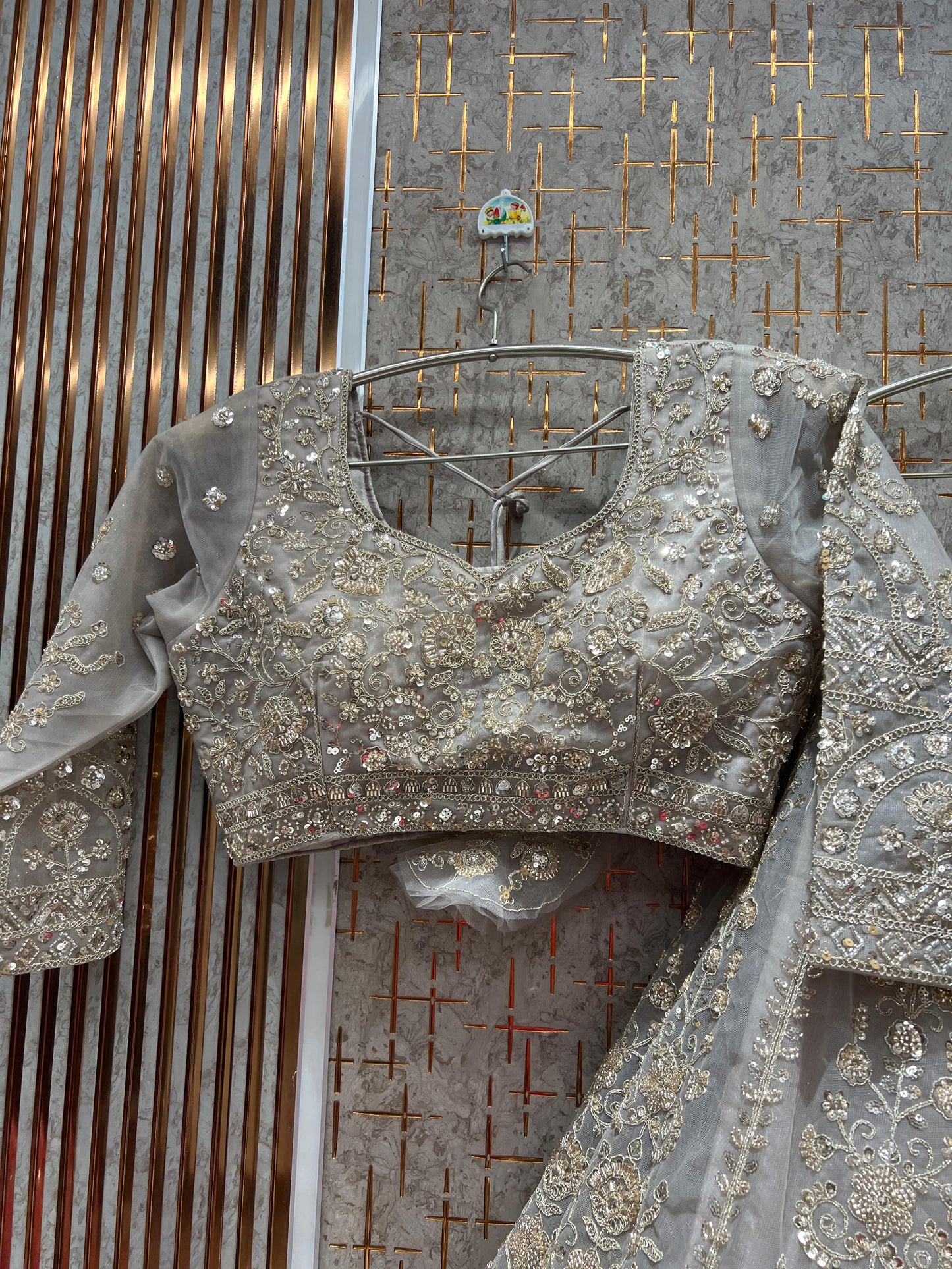 Stunning green Ready to wear Crop Top Lehenga