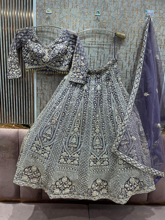 Lovely Purple Ready to Wear crop top Lehenga