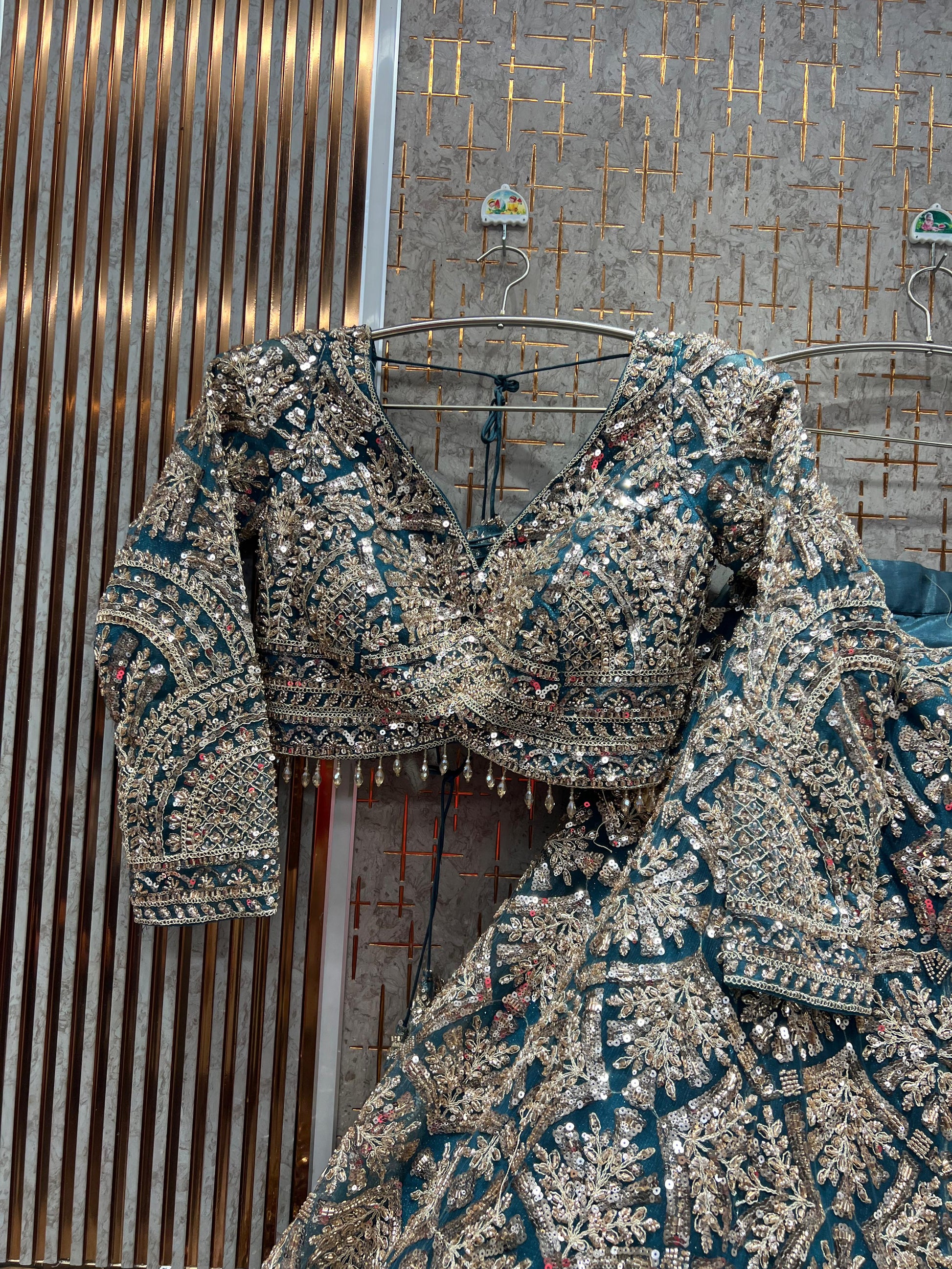 Lavishing peach Ready to Wear crop top Lehenga - Shopping World