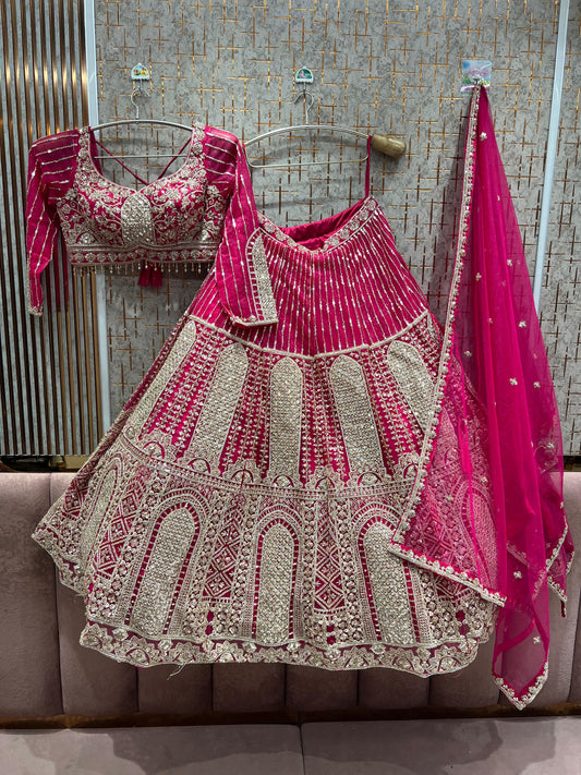 Something different Hot pink Ready to Wear crop top Lehenga