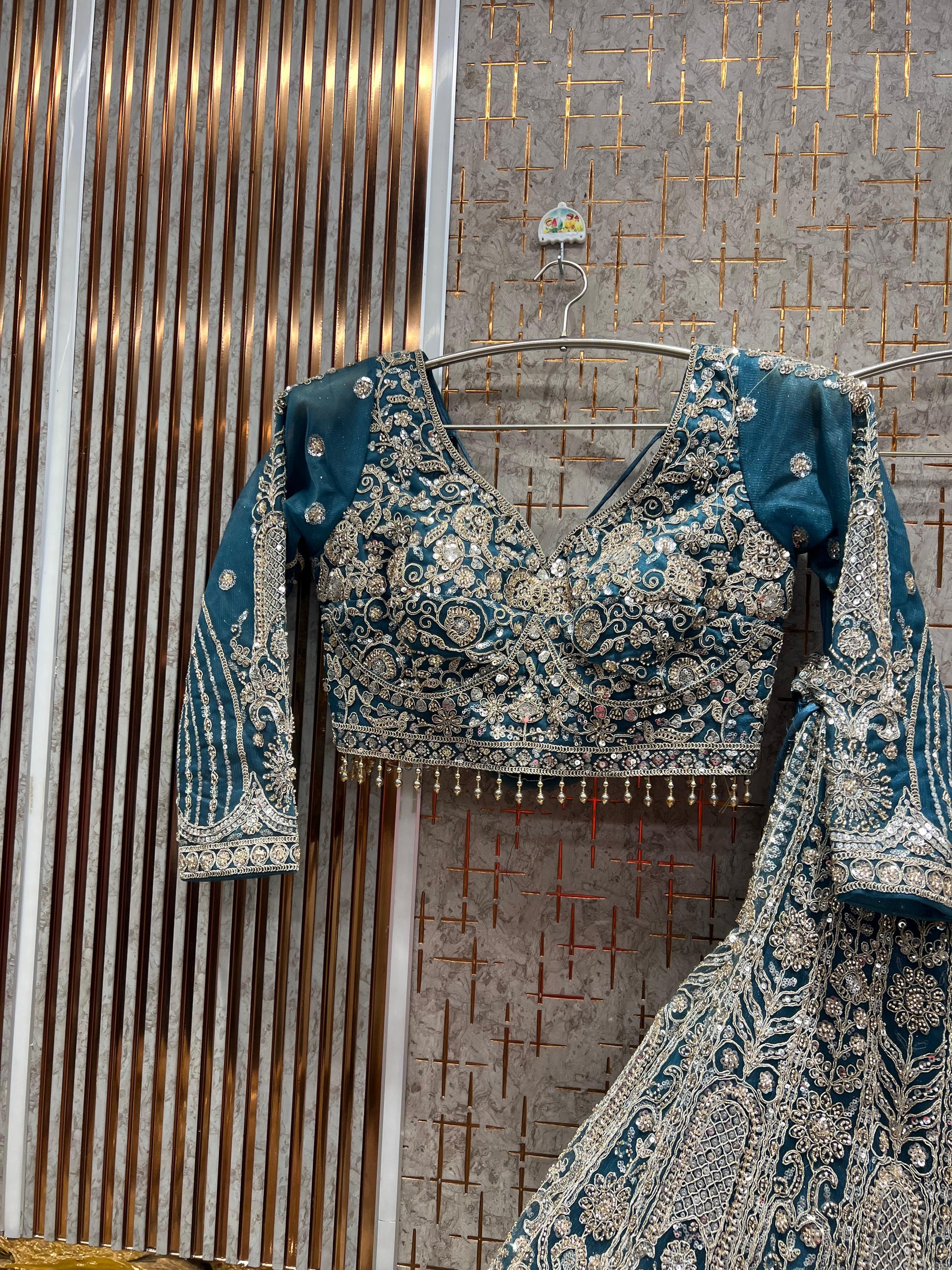 Fantastic Sky blue Ready to Wear crop top Lehenga - Shopping World