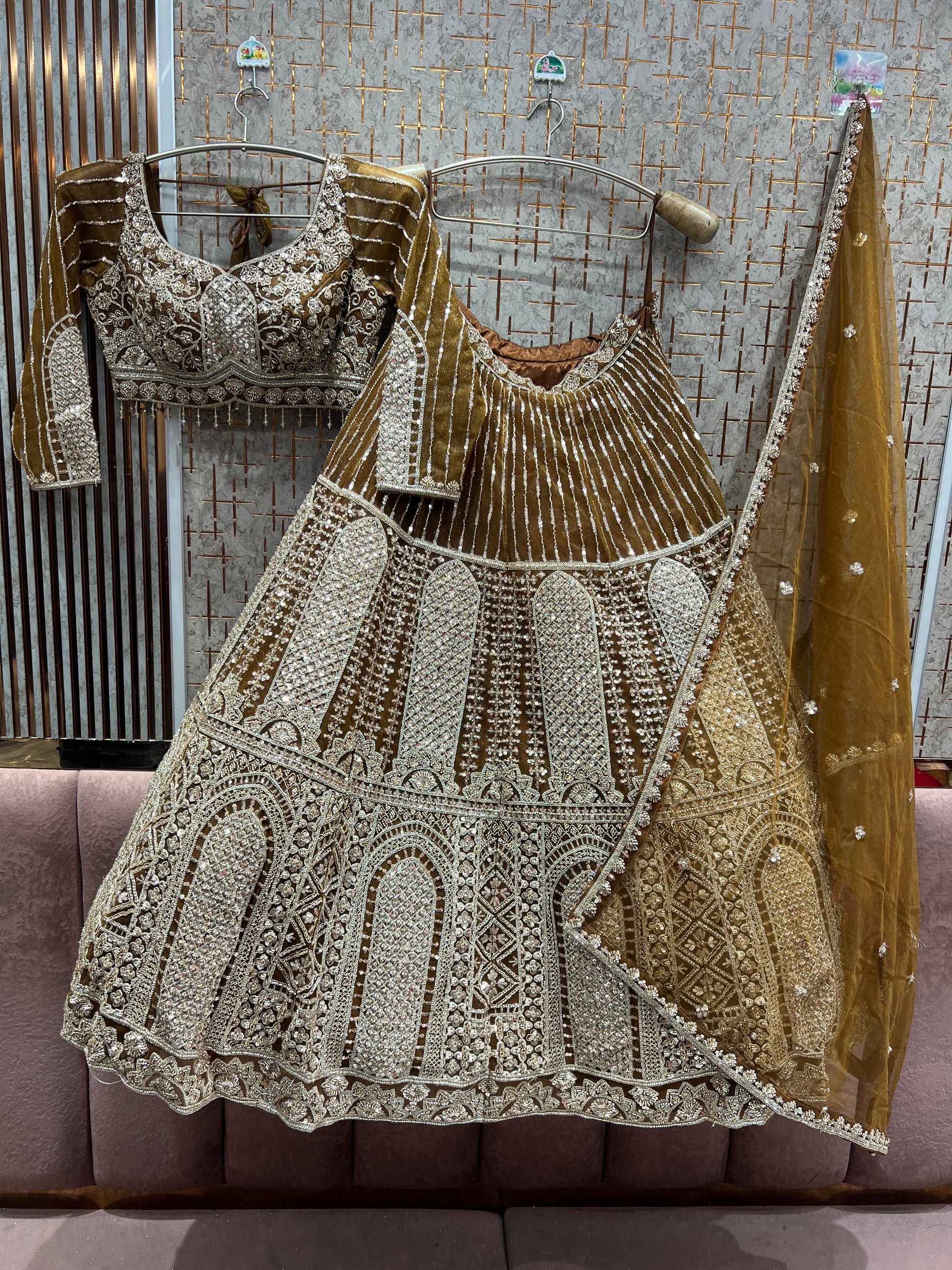 Elegant Sky blue Ready to Wear crop top Lehenga - Shopping World