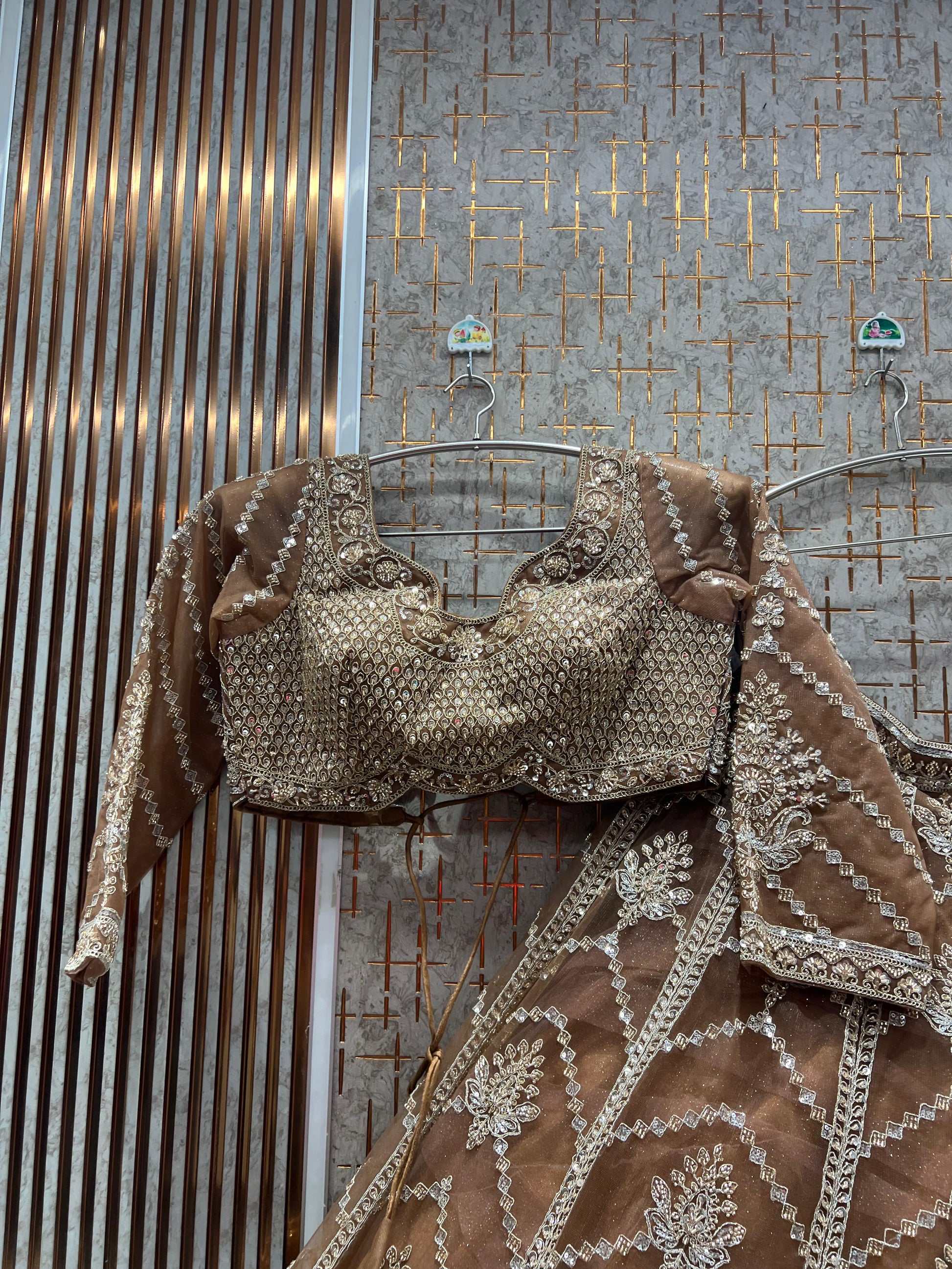 Delightful Rust Brown Ready to Wear crop top Lehenga - Shopping World