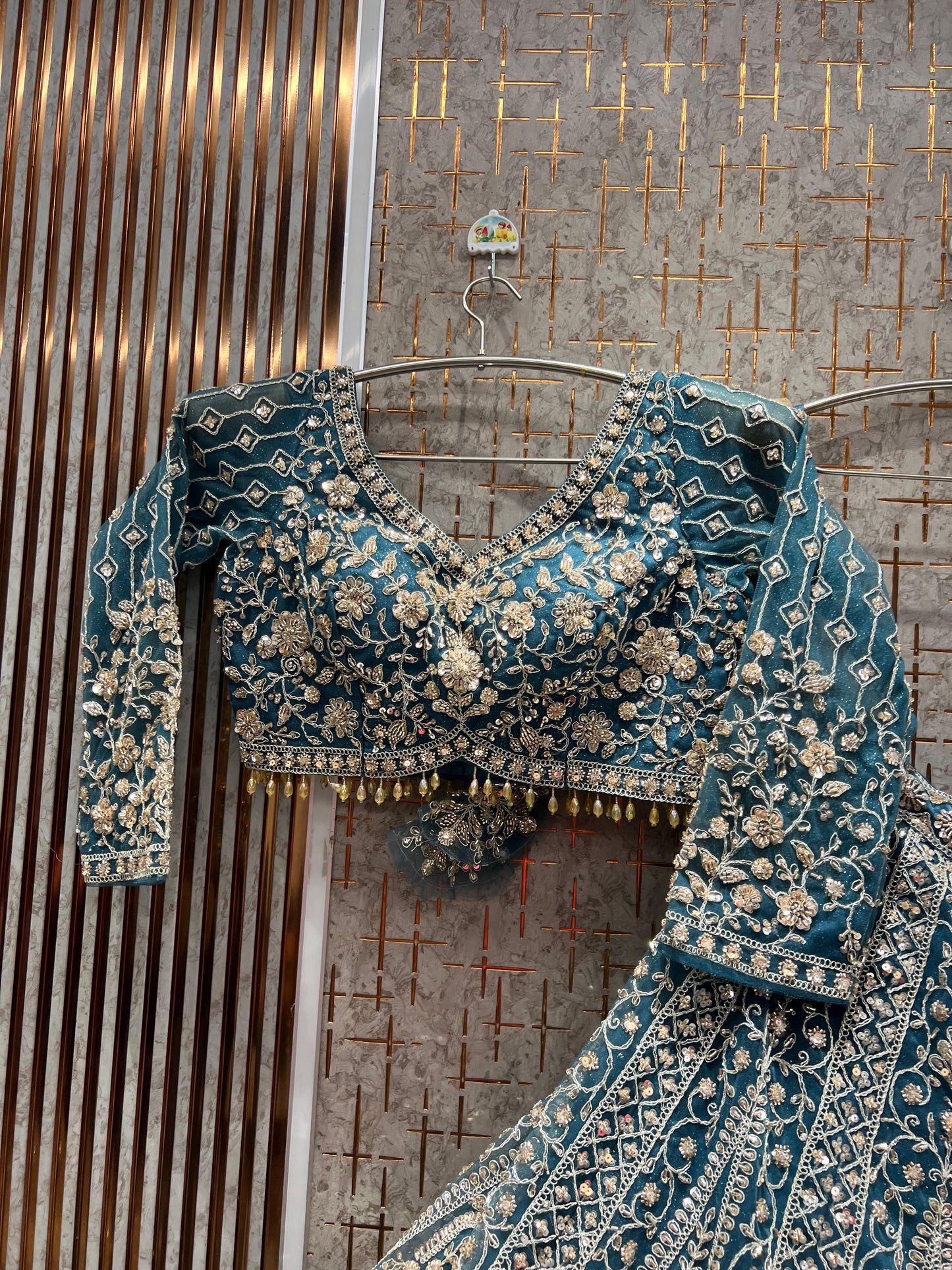 Khoobsurat yellow haldi mehendi Ready to Wear crop top Lehenga - Shopping World