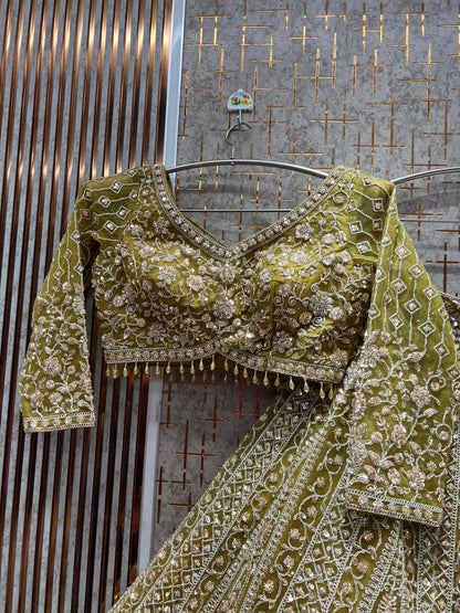 Khoobsurat yellow haldi mehendi Ready to Wear crop top Lehenga - Shopping World