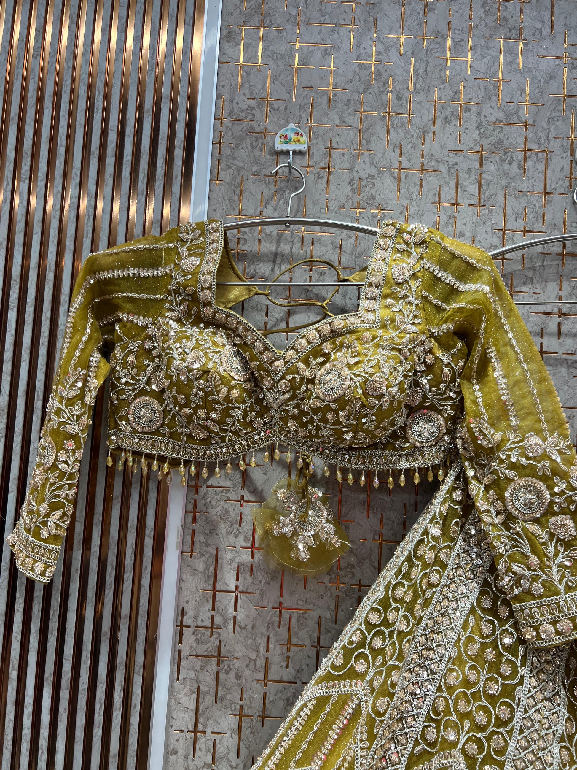 Designer Mustard Ready to Wear crop top Lehenga - Shopping World