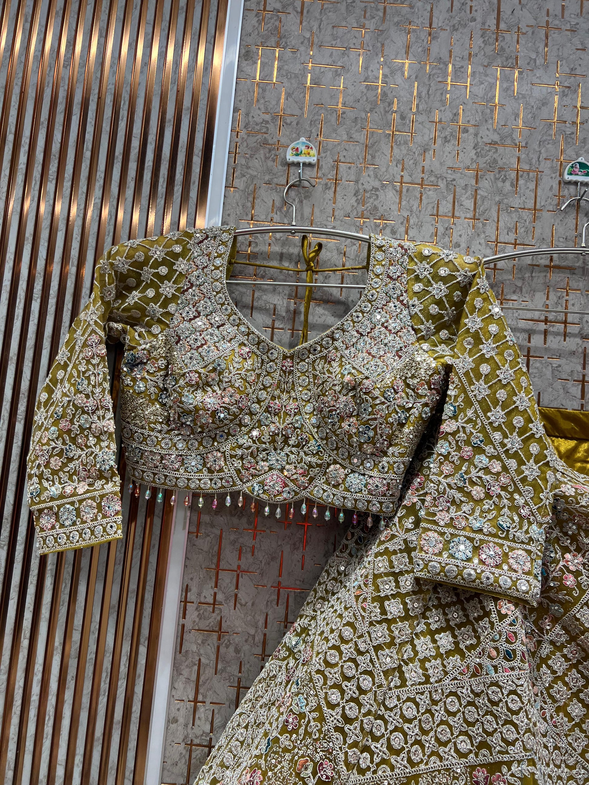 Pretty yellow haldi mehendi Ready to Wear crop top Lehenga - Shopping World