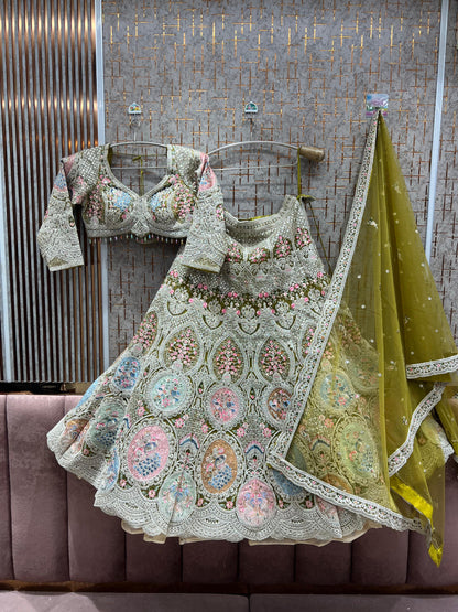 Lavishing light green Ready to Wear crop top Lehenga - Shopping World