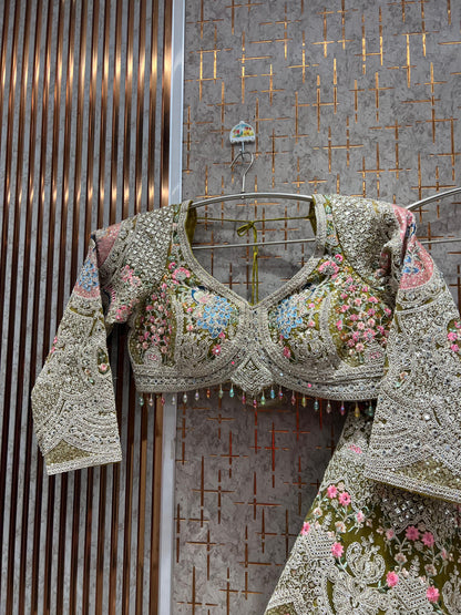 Lavishing light green Ready to Wear crop top Lehenga - Shopping World