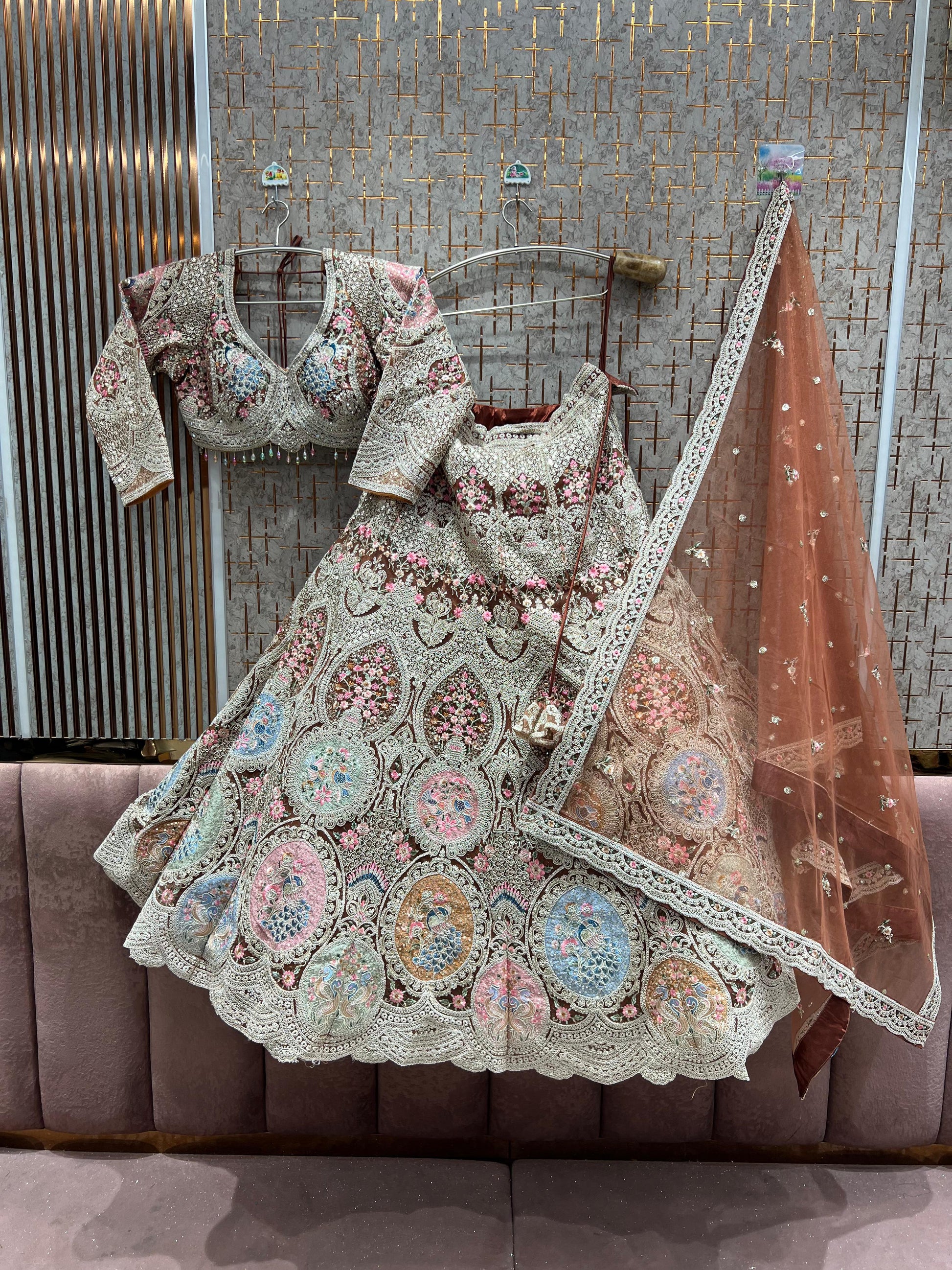 Lavishing light green Ready to Wear crop top Lehenga - Shopping World