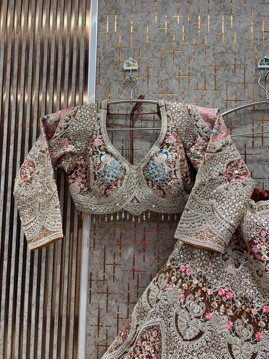 Charming Rust orange Ready to Wear crop top Lehenga