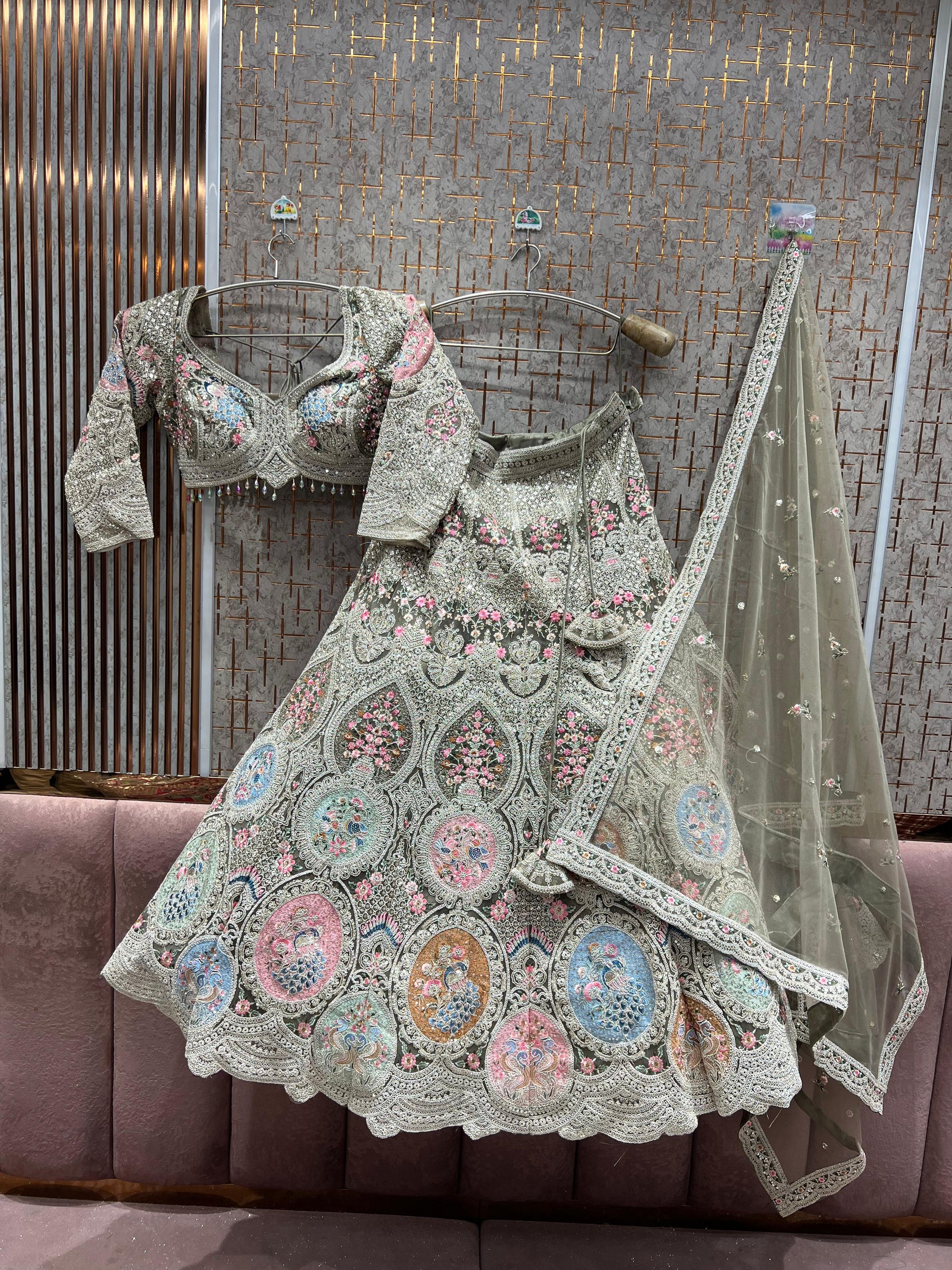 Lavishing light green Ready to Wear crop top Lehenga - Shopping World