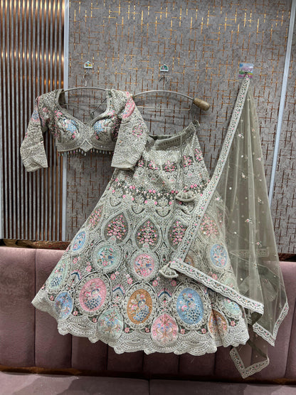 Lavishing light green Ready to Wear crop top Lehenga - Shopping World