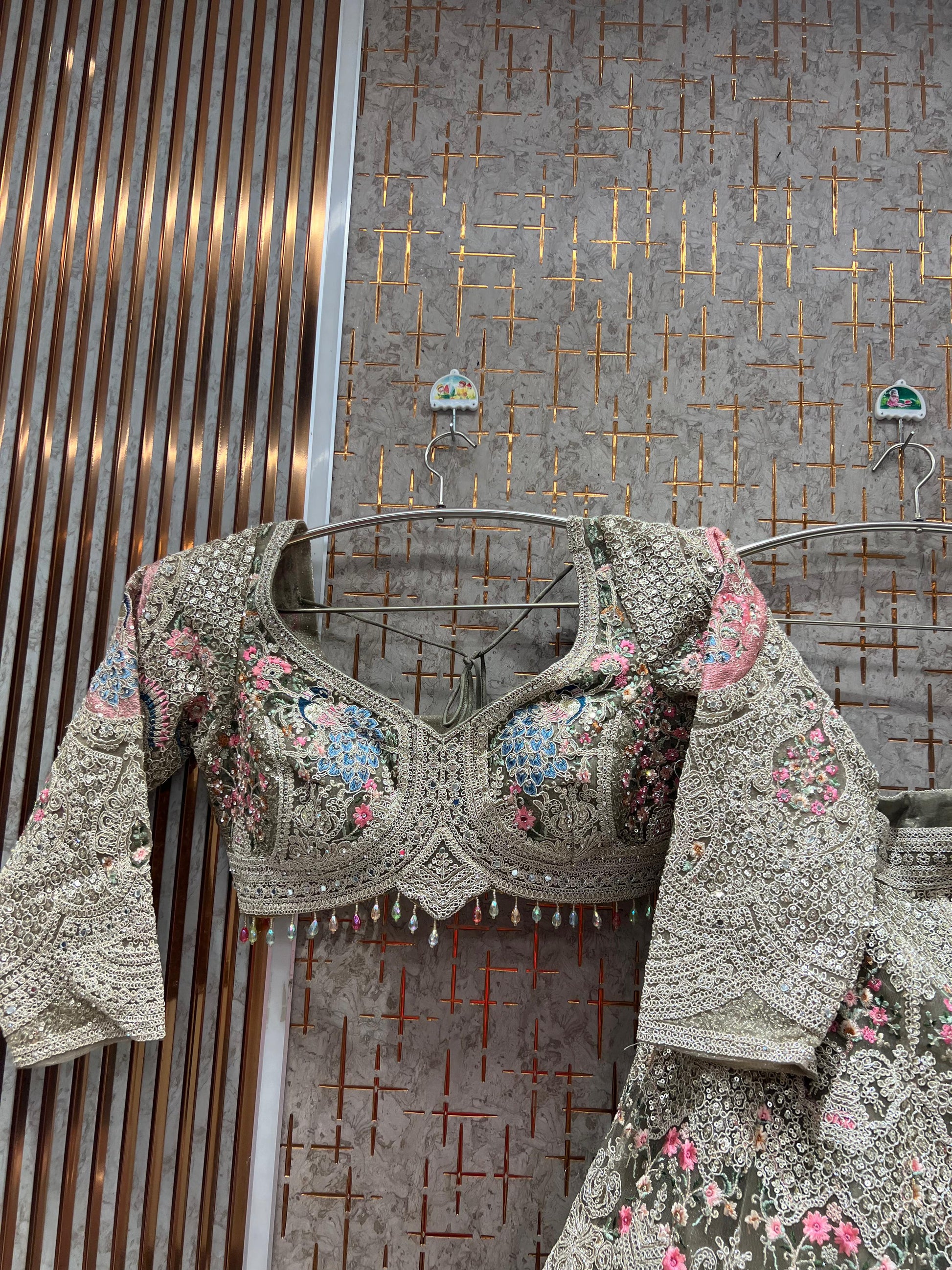 Lavishing light green Ready to Wear crop top Lehenga - Shopping World