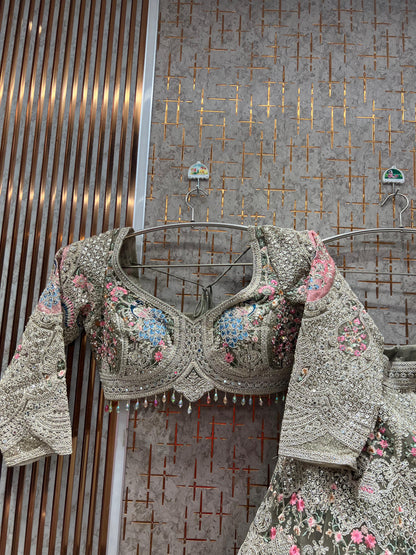 Lavishing light green Ready to Wear crop top Lehenga - Shopping World