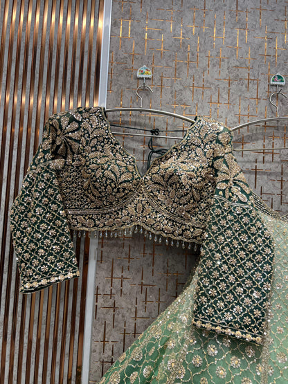 Designer blue Ready to Wear crop top Lehenga