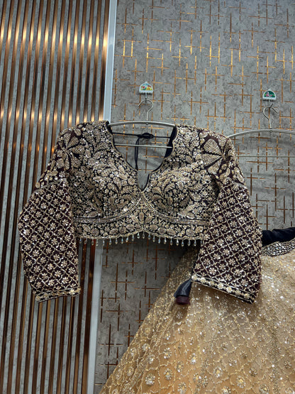 Designer blue Ready to Wear crop top Lehenga