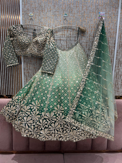 Designer blue Ready to Wear crop top Lehenga