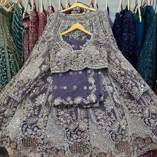Majestic Lavender Ready to Wear crop top Lehenga