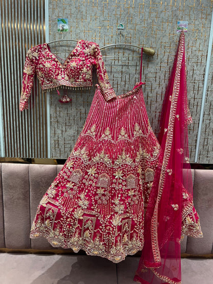 Gorgeous purple Ready to wear Crop Top Lehenga