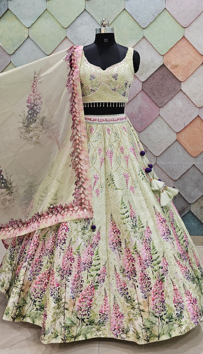 Pleasing pink Crop Top Ready to wear Lehenga (Happy Customer)