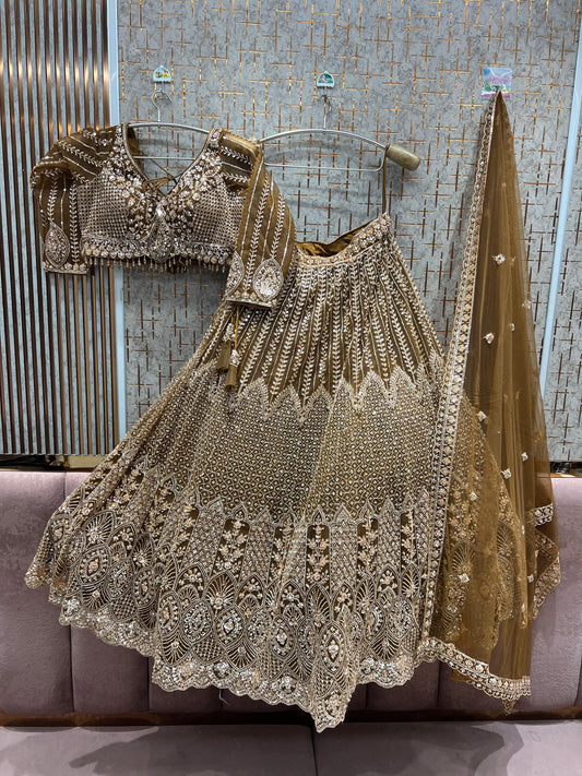 Something different Mustard Crop Top Ready to wear Lehenga