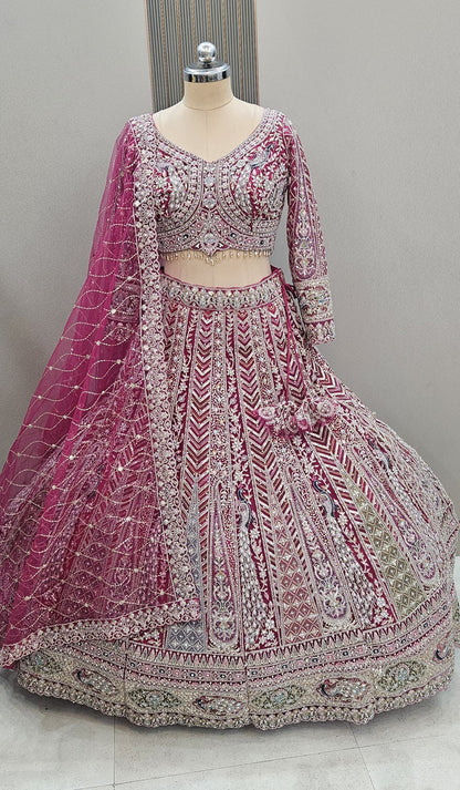 Majestic Blue peacock Ready to wear crop top Lehenga