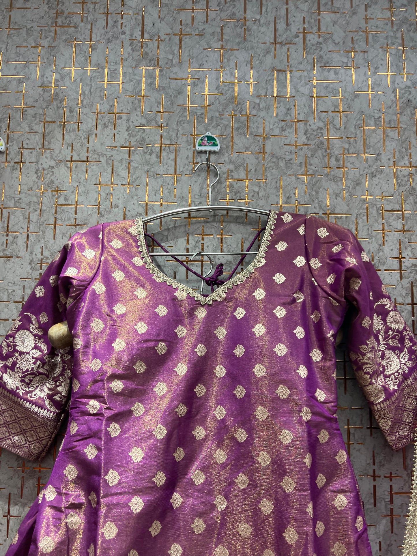 Beautiful Hot pink long Dress Farshi Gaharara Dress Special