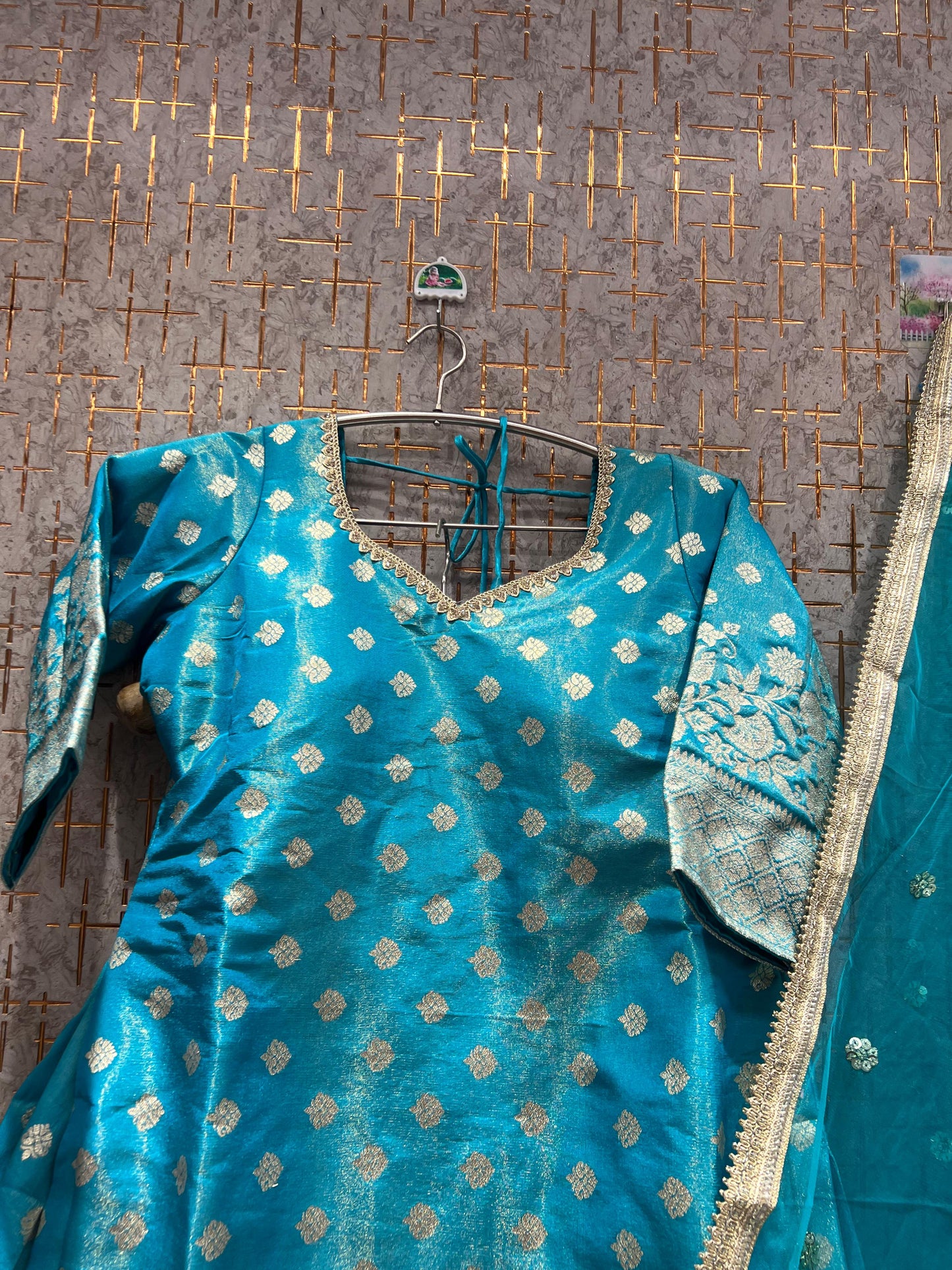 Beautiful Hot pink long Dress Farshi Gaharara Dress Special