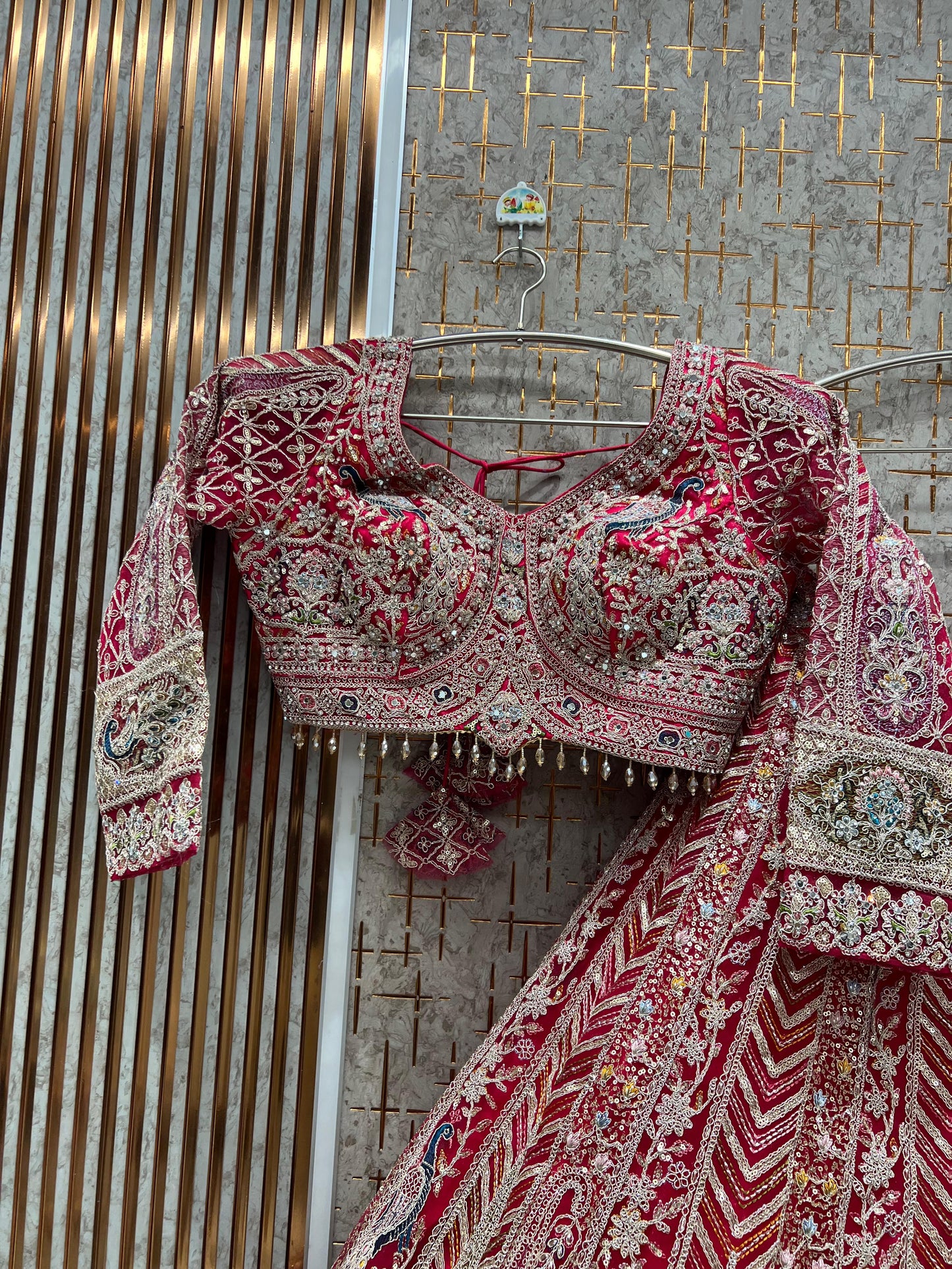 Majestic Blue peacock Ready to wear crop top Lehenga