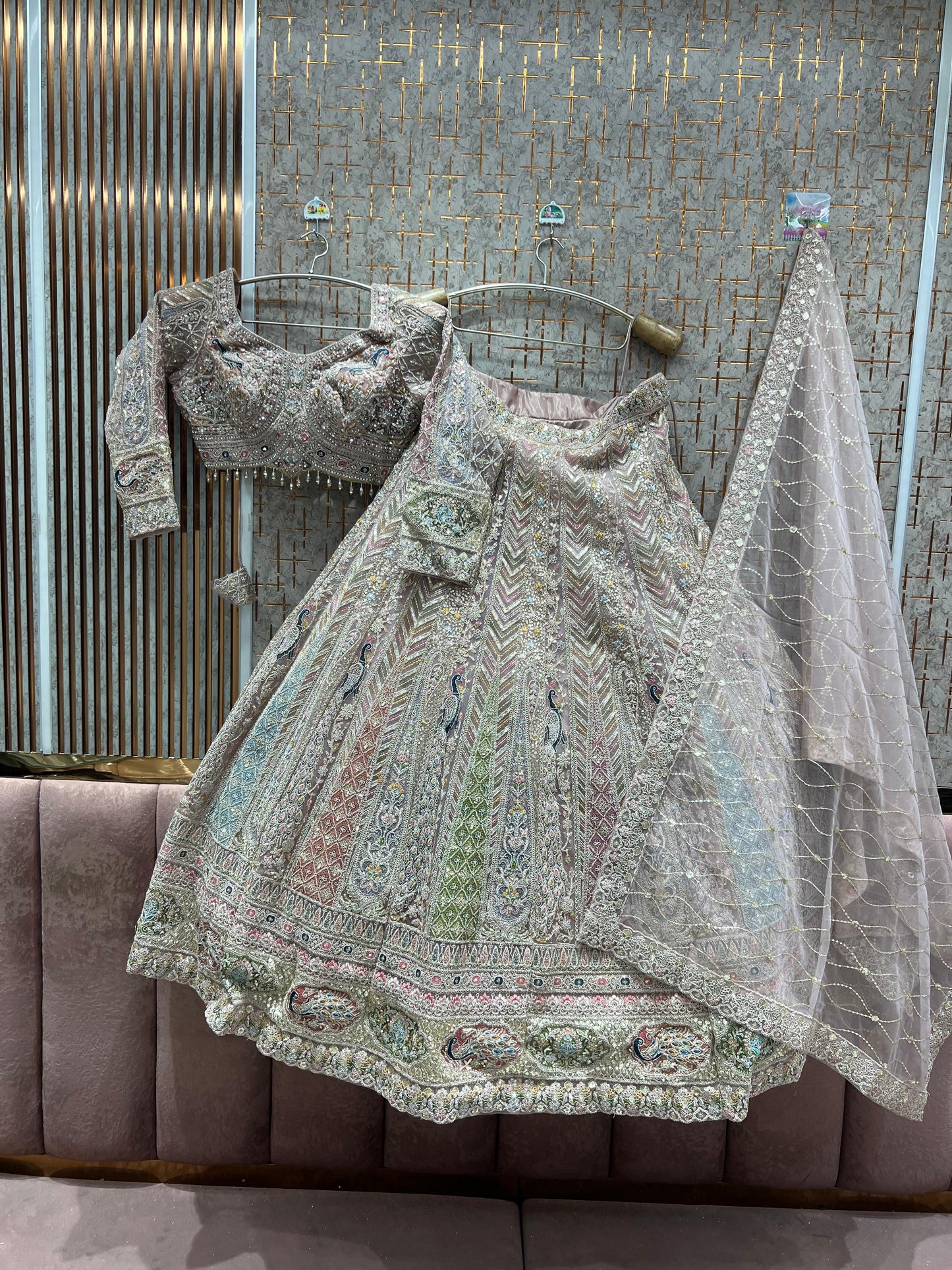 Majestic Blue peacock Ready to wear crop top Lehenga