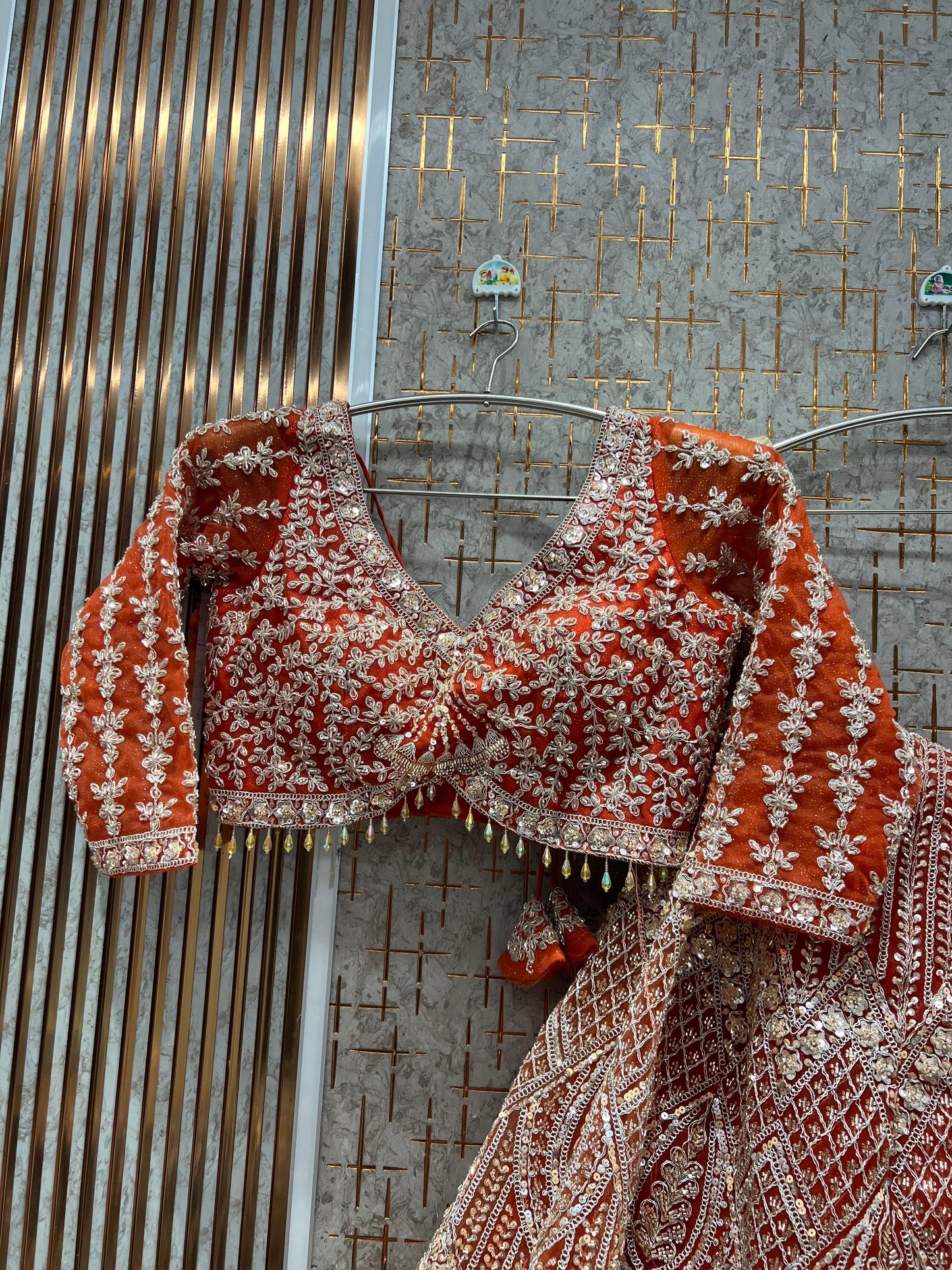 Amazing Blue ready to wear Crop top Lehenga