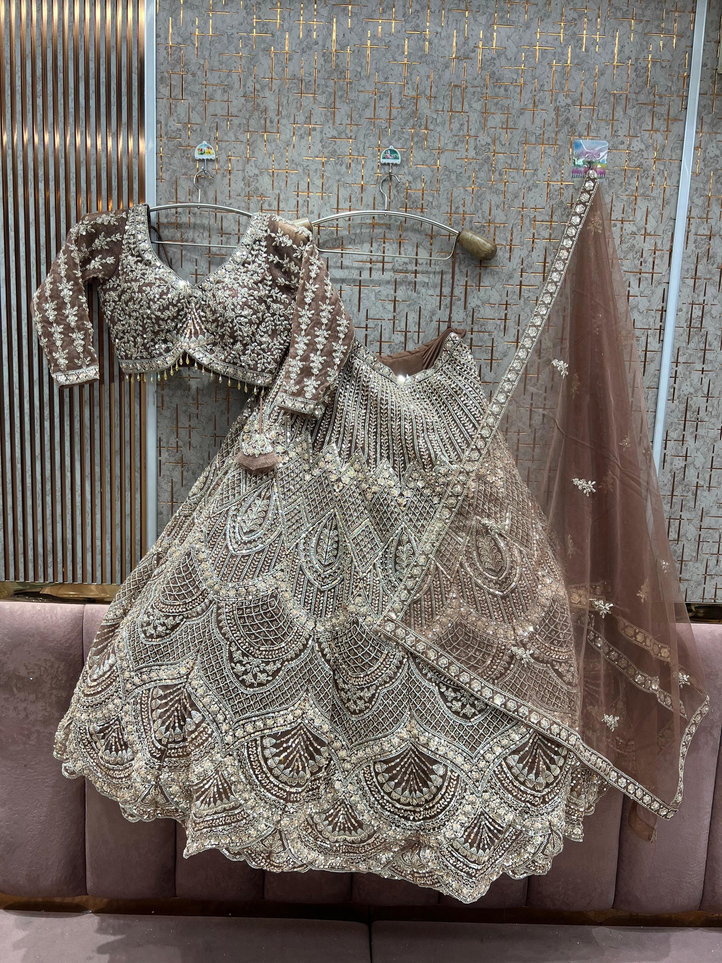 Amazing Blue ready to wear Crop top Lehenga