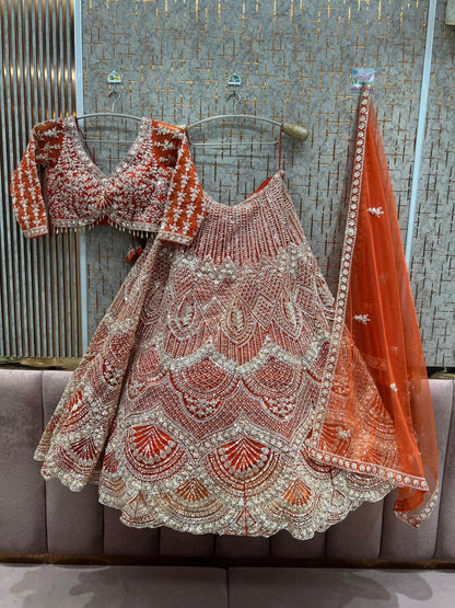 Amazing Blue ready to wear Crop top Lehenga