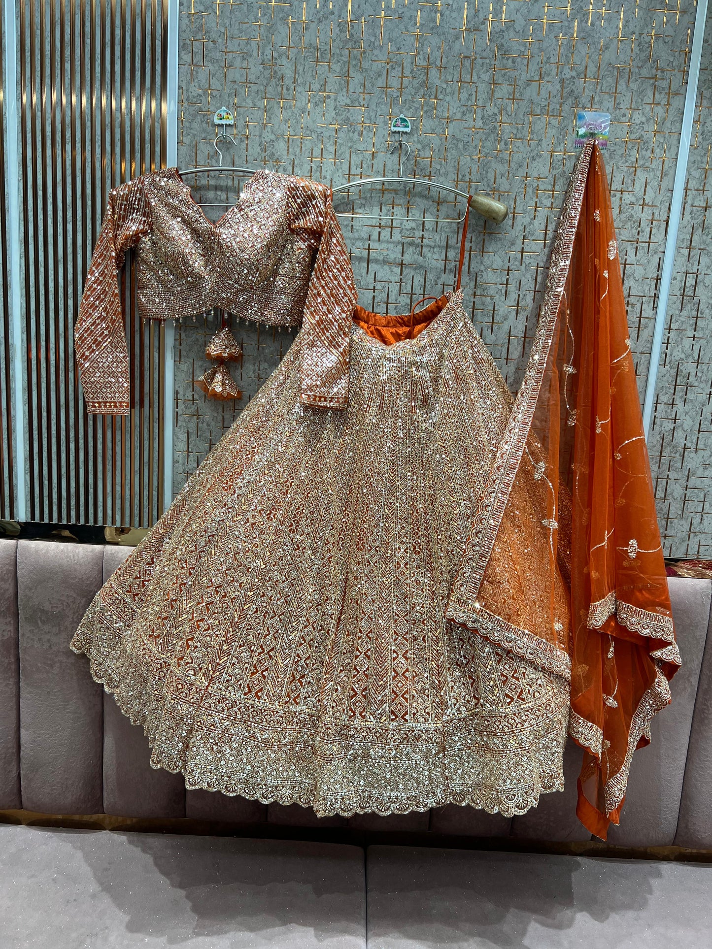 Fabulous Blue ready to wear Crop top Lehenga