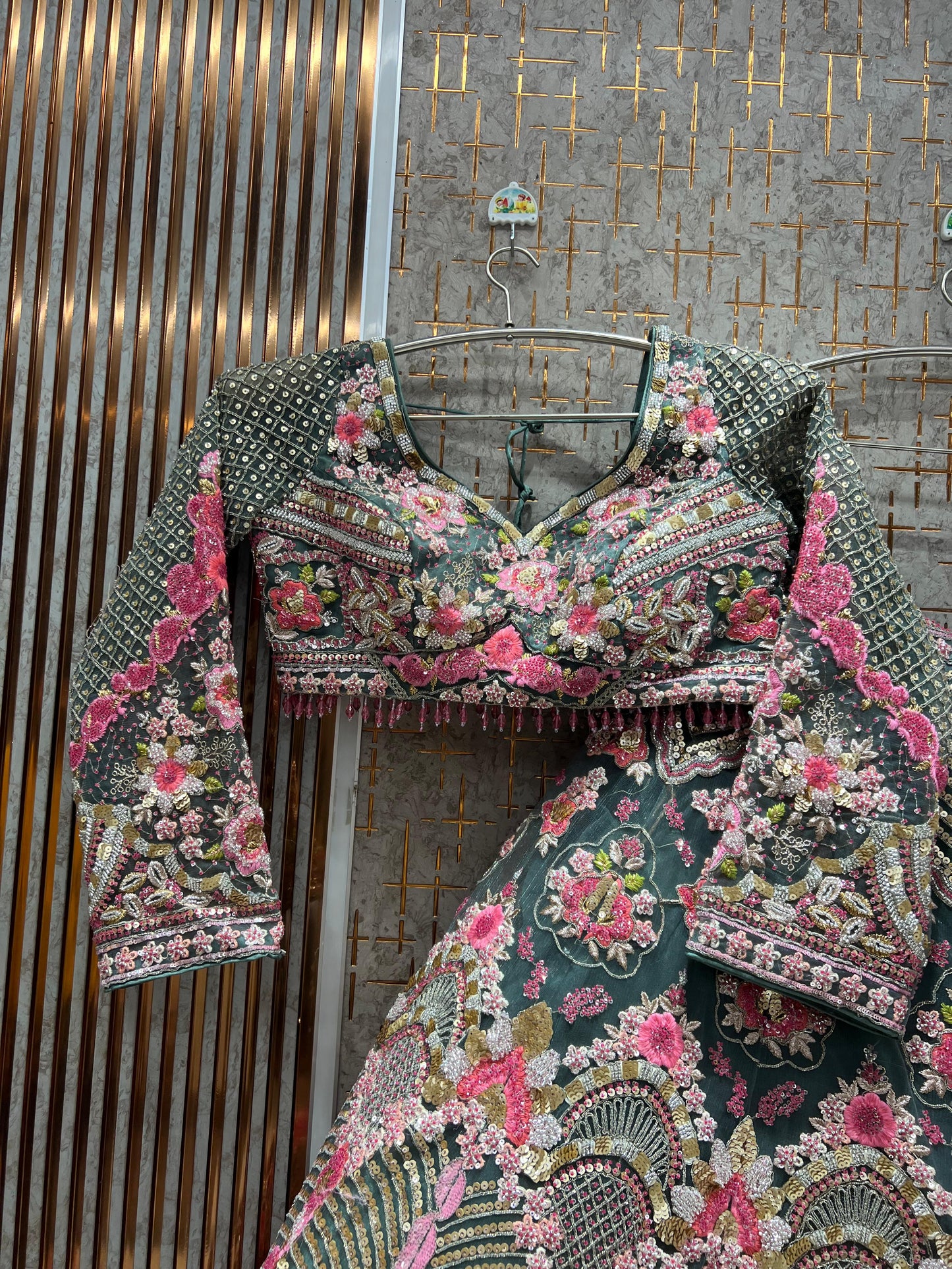 Fabulous Pink Crop Top Lehenga