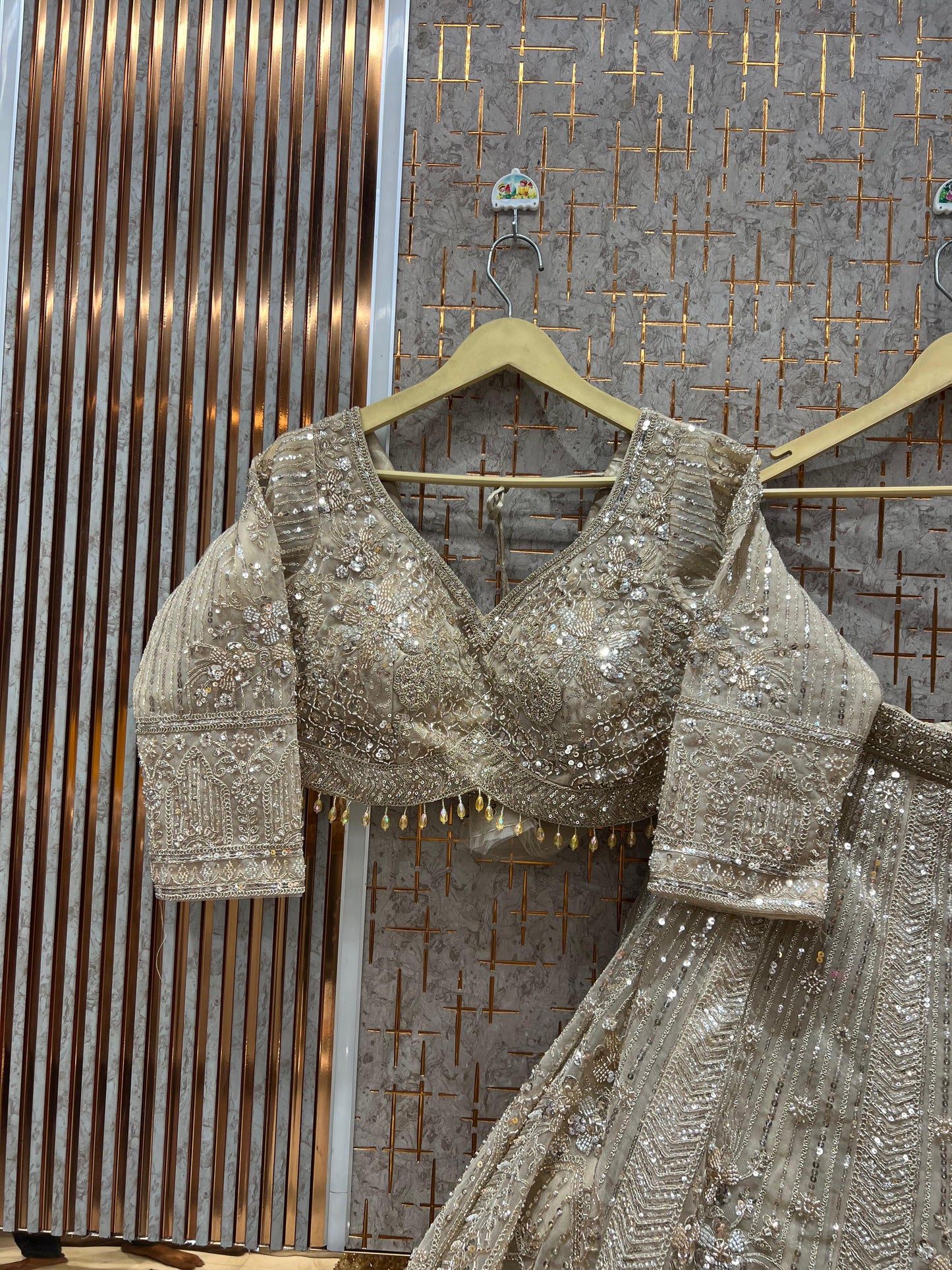 Designer Peach Ready to wear Crop Top Lehenga